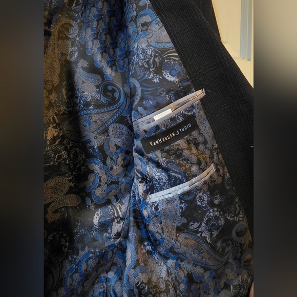 Van Heusen Navy Blazer with Brown Details - Picture 6 of 6